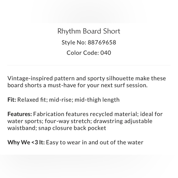 Rhythm Blue and Green Floral Surf Shorts Free People US Sz 8 made in Australia - Picture 9 of 10